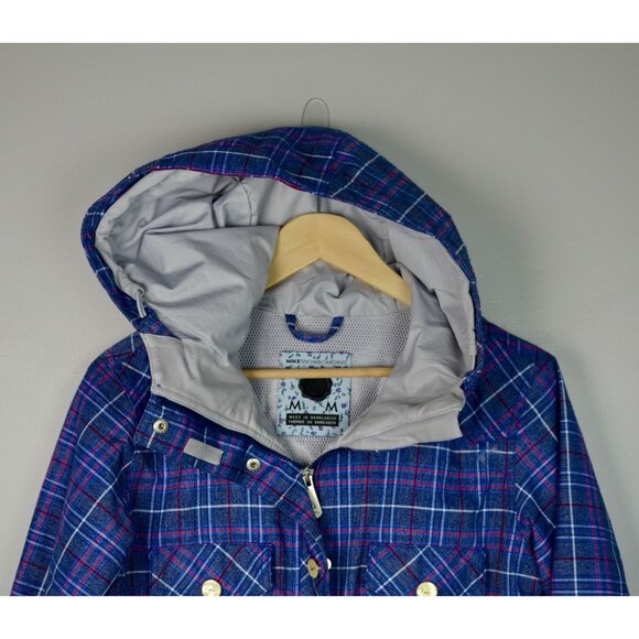 Nike Women's Bellevue Blue Plaid Snowboard Jacket Medium - Picture 2 of 9